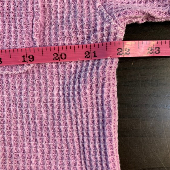 Hippie Rose Waffle Knit Button Up Shirt Lavender Purple Long Sleeve Size M - Picture 7 of 12